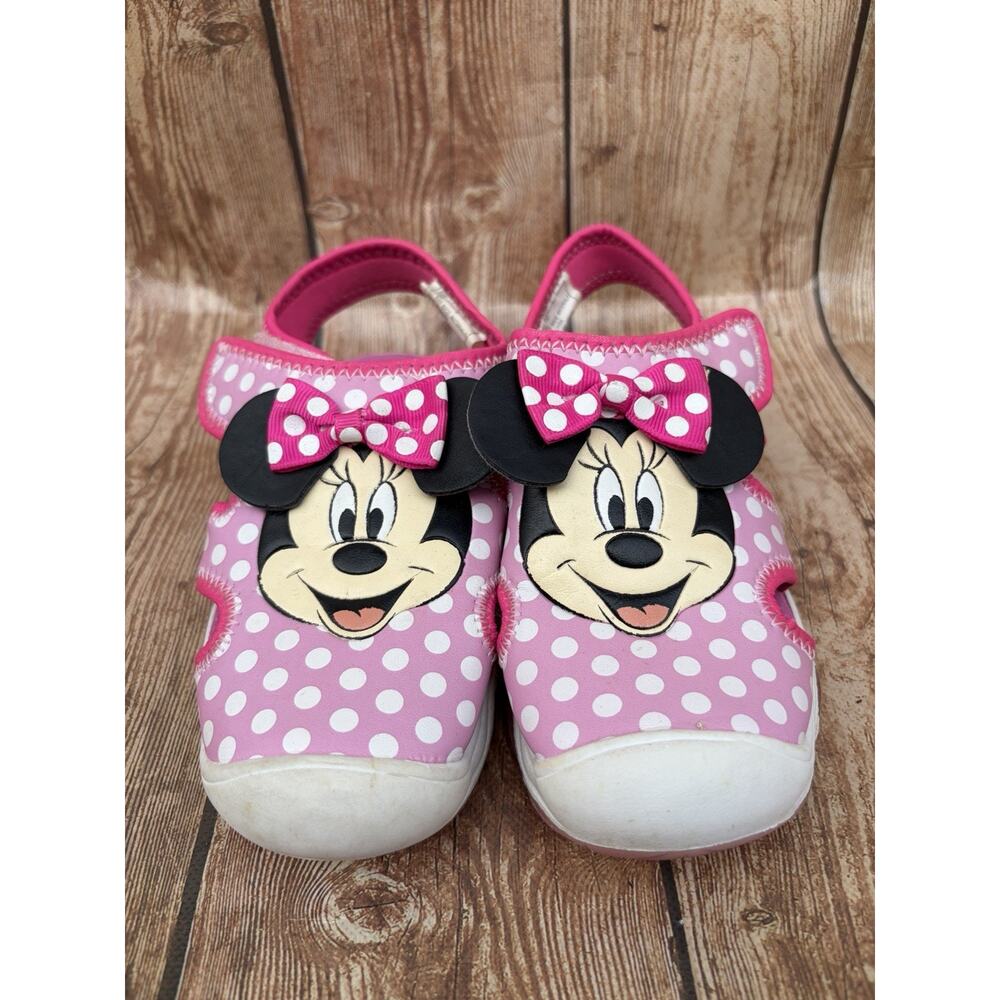 Disney Girl Minni Mouse Water Sandals W/Ligth Size 10